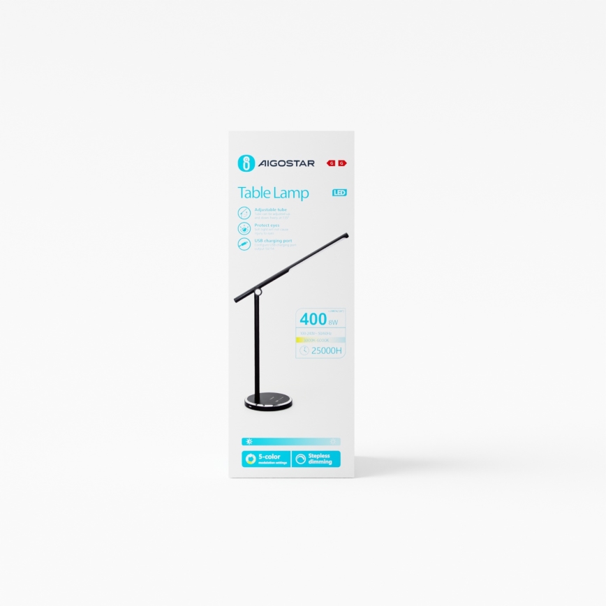 Aigostar - Lampada da tavolo LED dimmerabile con funzione Touch LED/8W/230V 3000-6000K nero