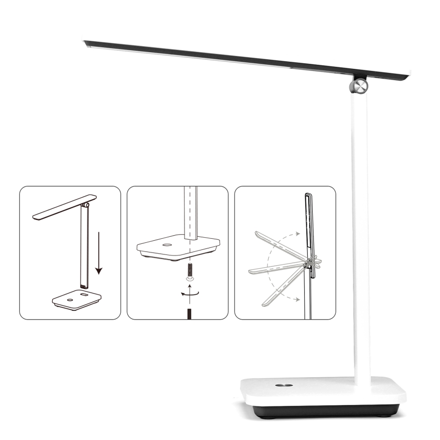 Aigostar - Lampada da tavolo LED dimmerabile LED/5W/5V 3000-6500K bianco/nero