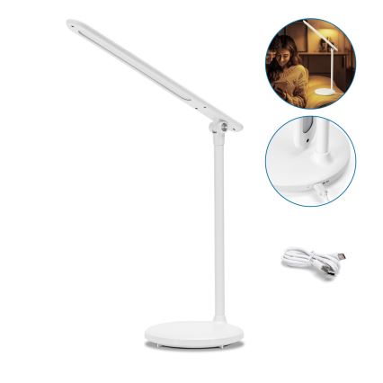 Aigostar - Lampada da tavolo ricaricabile a LED dimmerabile con touch LED/3W/5V 1200mAh 3000/4000/6500K