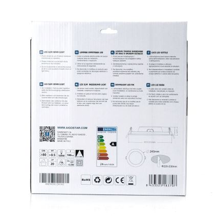 Aigostar - Lampada LED da incasso ULTRATHIN LED/24W/230V 4000K bianco