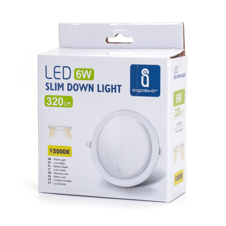 Aigostar - Lampada LED da incasso ULTRATHIN LED/6W/230V 3000K bianco