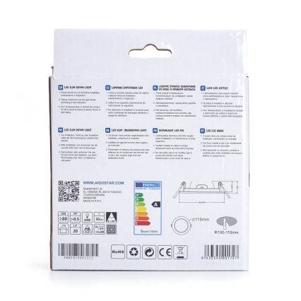Aigostar - Lampada LED da incasso ULTRATHIN LED/6W/230V 3000K bianco