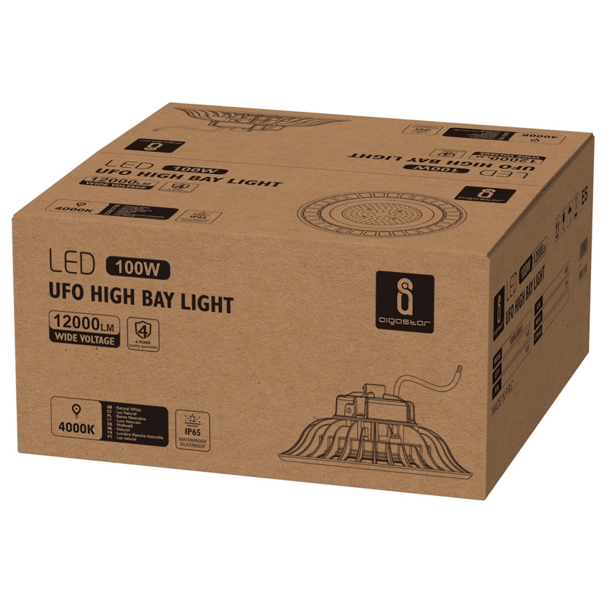 Aigostar - Lampada LED industriale UFO HIGHBAY LED/100W/230V 4000K IP65