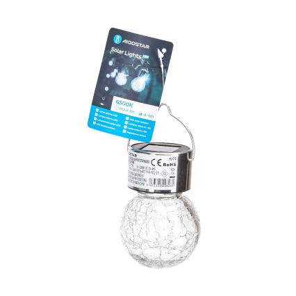 Aigostar - Lampada LED solare LED/0,006W/1,2V diametro 6 cm 100 mAh 6500K IP44