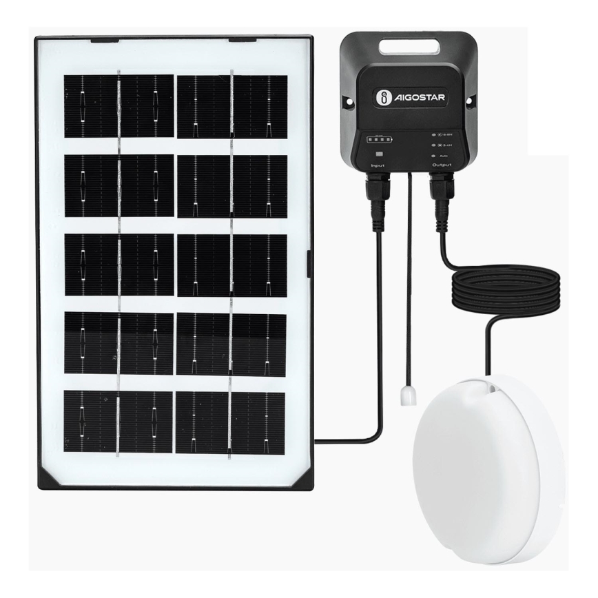 Aigostar - Lampada LED solare LED/35W/12V 3000 mAh 6500K diametro 16,8 cm + telecomando
