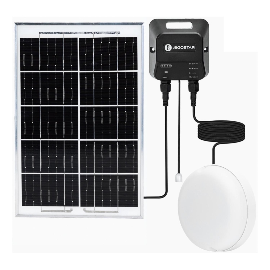 Aigostar - Lampada LED solare LED/70W/12V 6000 mAh 6500K diametro 20,5 cm + telecomando