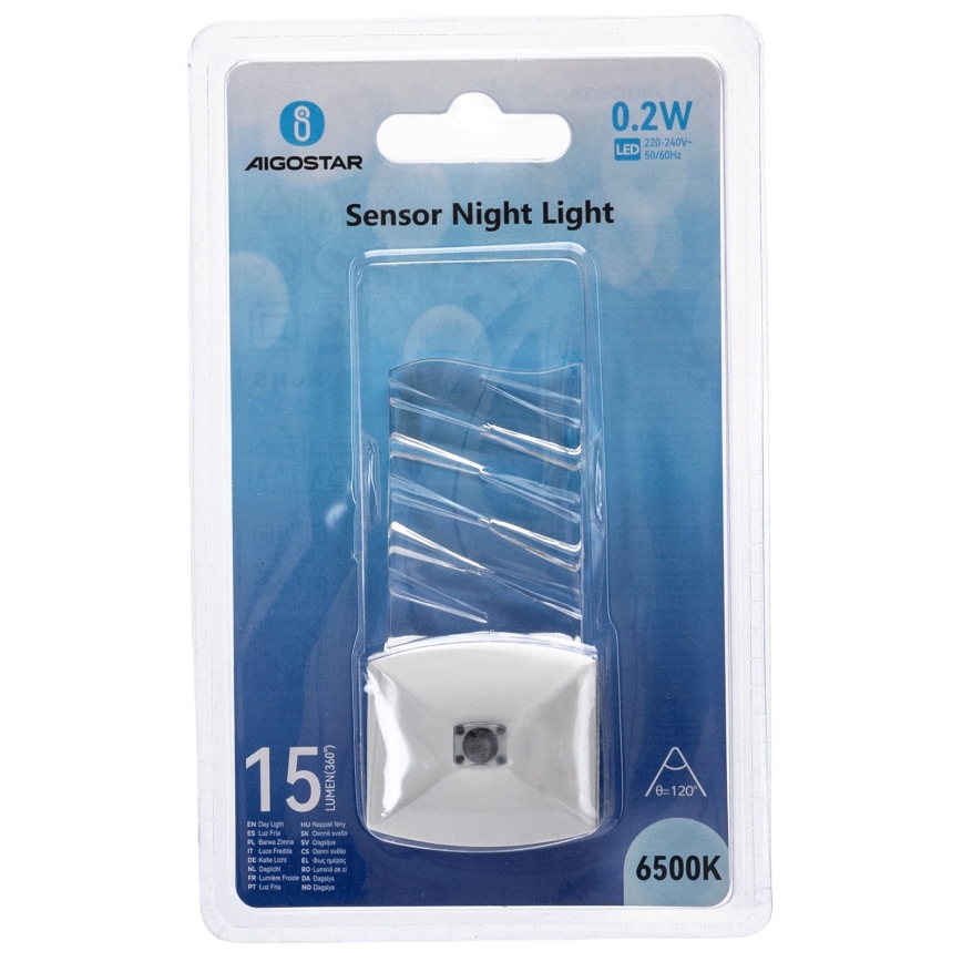 Aigostar - LED Luce notturna con sensore crepuscolare LED/0,2W/230V 6500K