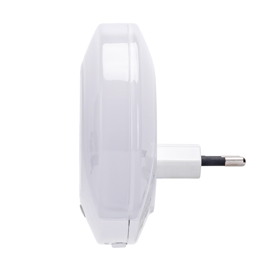 Aigostar - Lampada notturna LED a spina con sensore crepuscolare e porta USB, 0,4W/230V