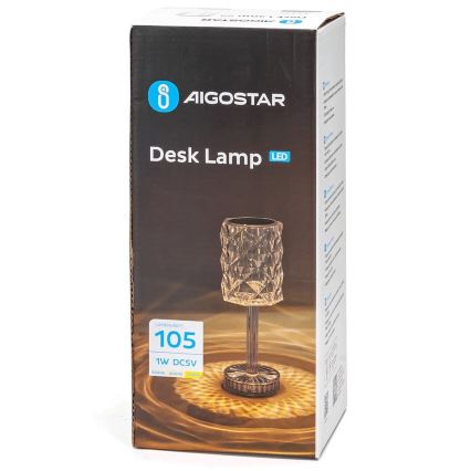 Aigostar- Lampada ricaricabile dimmerabile LED/1W/5V 2700/4000/6500K 1800mAh 26 cm