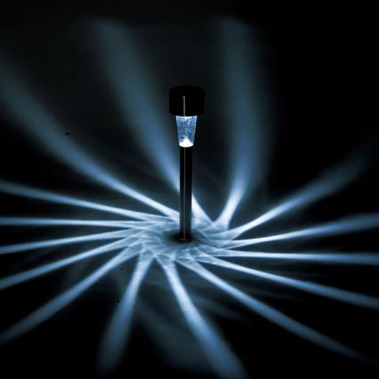 Aigostar - Lampada solare a LED 2 V, IP44, 40 mAh, cromo opaco