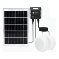 Aigostar - Lampada solare a LED 2xLED, 35W, 12V, batteria 6000 mAh, 6500 K, IP65, Ø 16,8 cm + telecomando