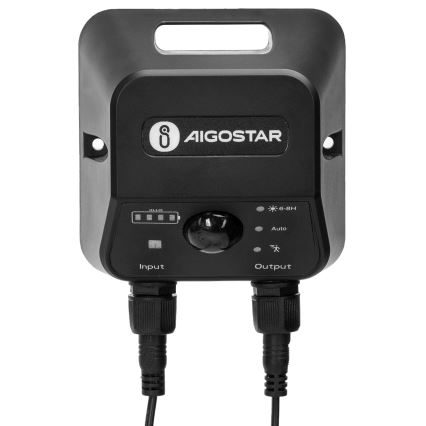 Aigostar - Lampada solare a LED con sensore 2xLED/70W/12V 12000 mAh 6500K IP65 Ø 23,5 cm + telecomando