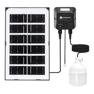 Aigostar - Lampada solare a LED/35W/12V 3000 mAh 6500K IP65 Ø 10 cm + telecomando