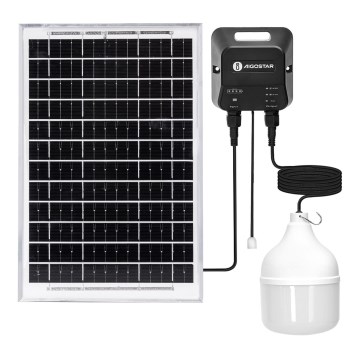 Aigostar - Lampada solare a LED/70W/12V 6000 mAh 6500K IP65 Ø 12 cm + telecomando