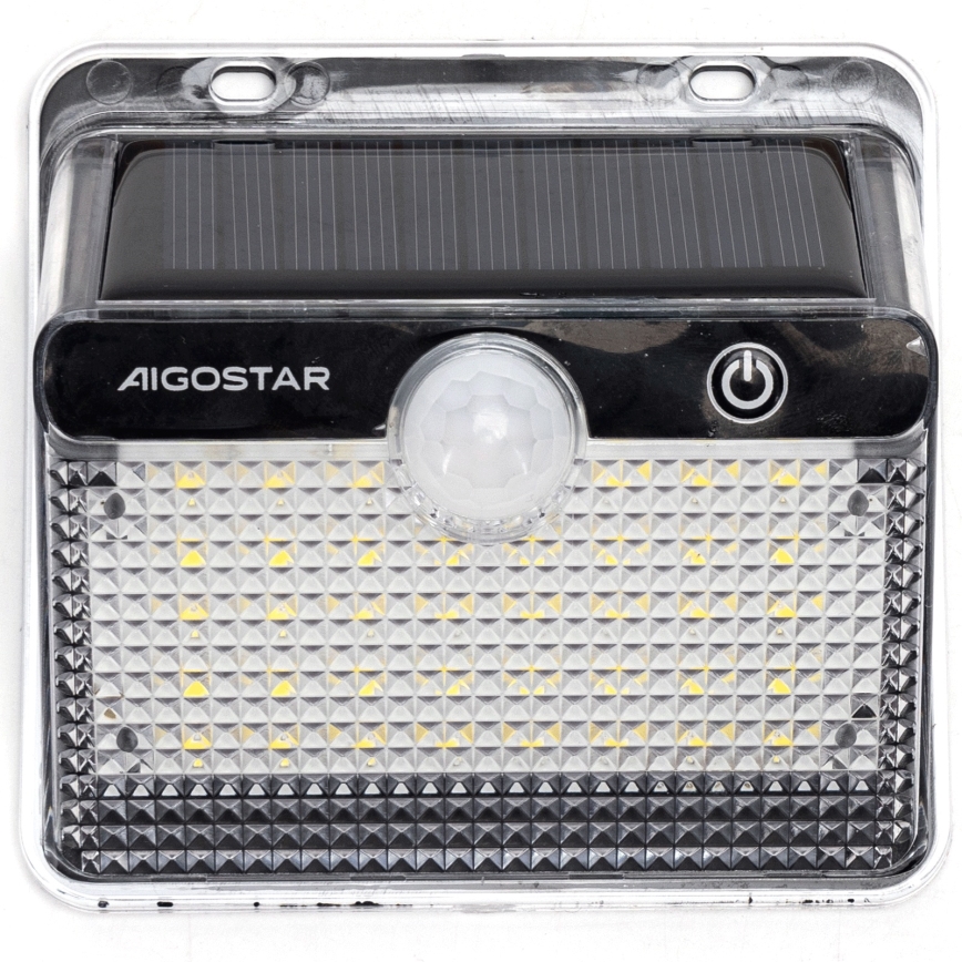 Aigostar - Lampada solare a LED con sensore 3,7 V 6500 K 1200 mAh IP65 nera