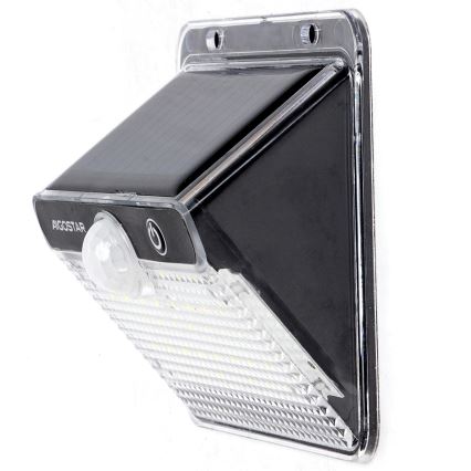 Aigostar - Lampada solare a LED con sensore 3,7 V 6500 K 1200 mAh IP65 nera