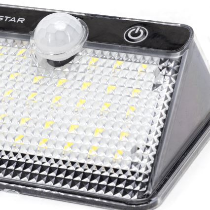Aigostar - Lampada solare a LED con sensore 3,7 V 6500 K 1200 mAh IP65 nera