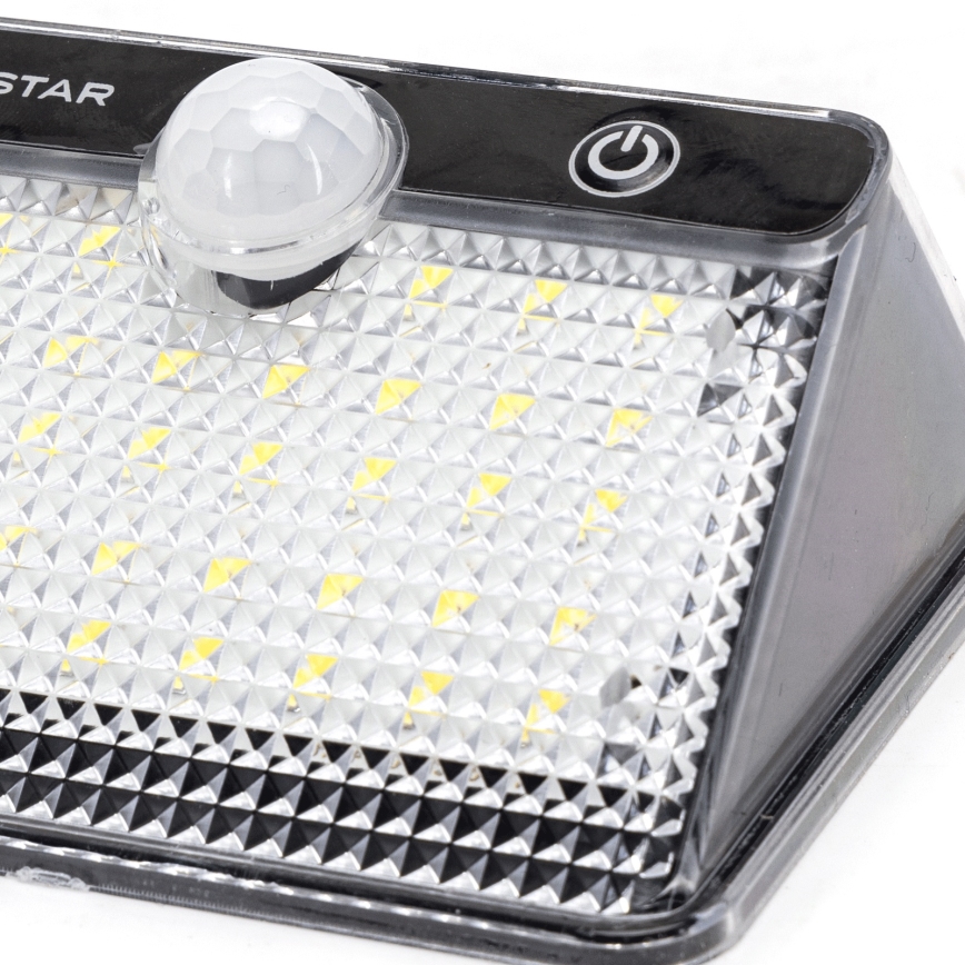 Aigostar - Lampada solare a LED con sensore 3,7 V 6500 K 1200 mAh IP65 nera
