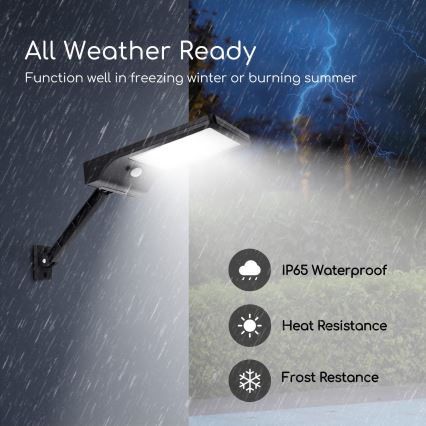 Aigostar - Lampada solare a LED dimmerabile con sensore LED/2,3W/5,5V IP65 + telecomando
