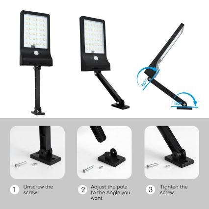 Aigostar - Lampada solare a LED dimmerabile con sensore LED/2,3W/5,5V IP65 + telecomando