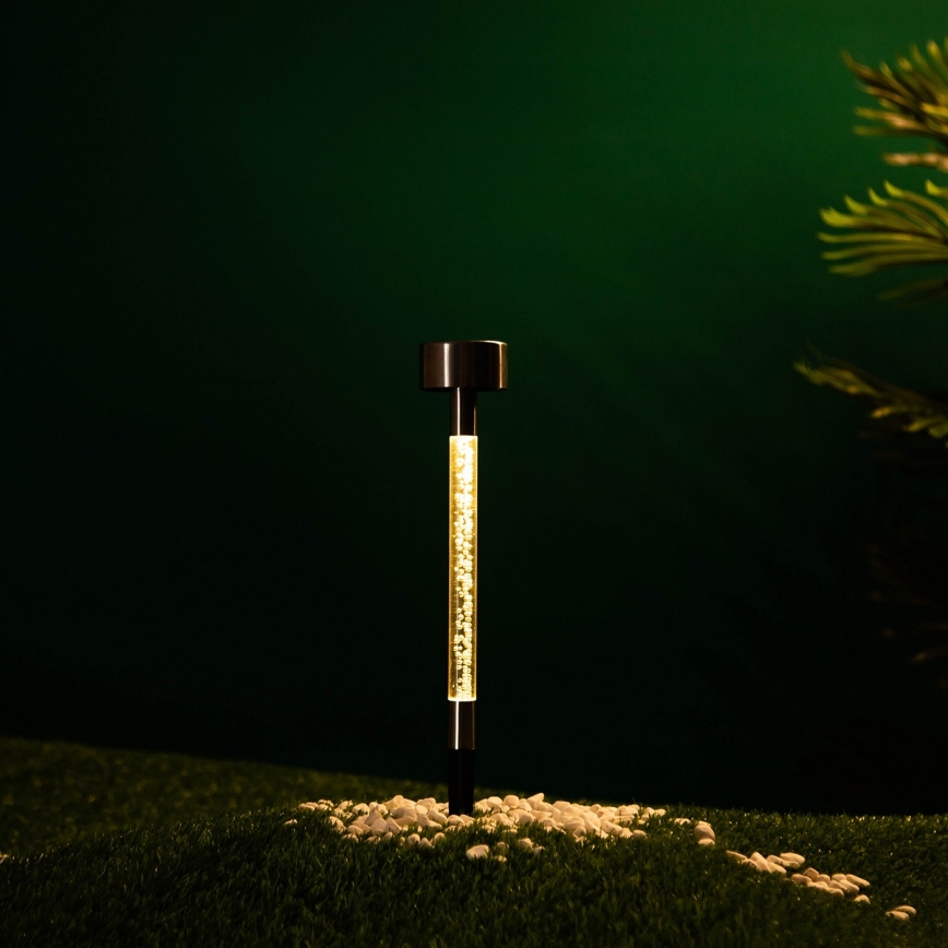 Aigostar - Lampada solare LED LED/0,006W/1,2V 36,7 cm cromo opaco 2700K 40 mAh IP44