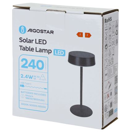 Aigostar - Lampada solare a LED, 2,4 W / 5 V, IP44, 1800 mAh