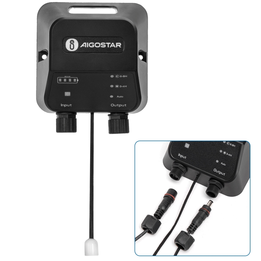 Aigostar - Lampada solare a LED/70W/12V 6000 mAh 6500K IP65 Ø 12 cm + telecomando