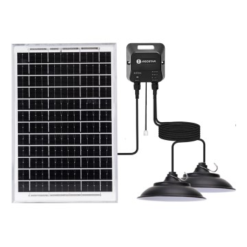 Aigostar - Lampada solare LED con sensore 2xLED/35W/12V 6000 mAh 6500K IP65 diam. 15 cm + telecomando