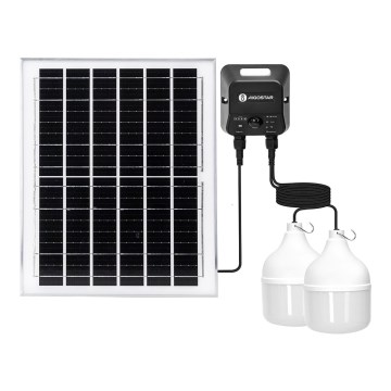 Aigostar - Lampada solare LED con sensore 2xLED/70W/12V 12000 mAh 6500K IP65 diam. 12 cm + telecomando
