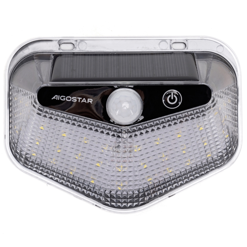 Aigostar - Lampada solare LED con sensore LED/3,7V 6500K 500 mAh IP65 nera