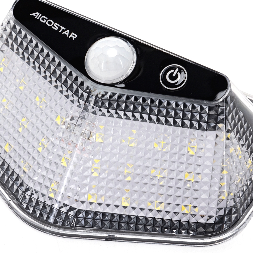 Aigostar - Lampada solare LED con sensore LED/3,7V 6500K 500 mAh IP65 nera