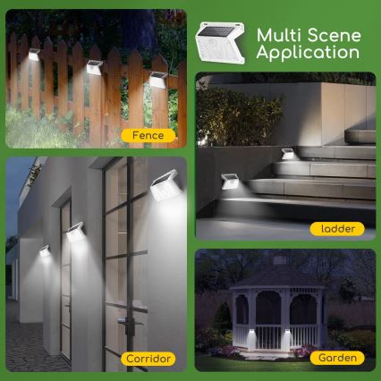 Aigostar - Lampada solare LED da esterno con sensore LED/1,48W/3,7V IP65 1200 mAh