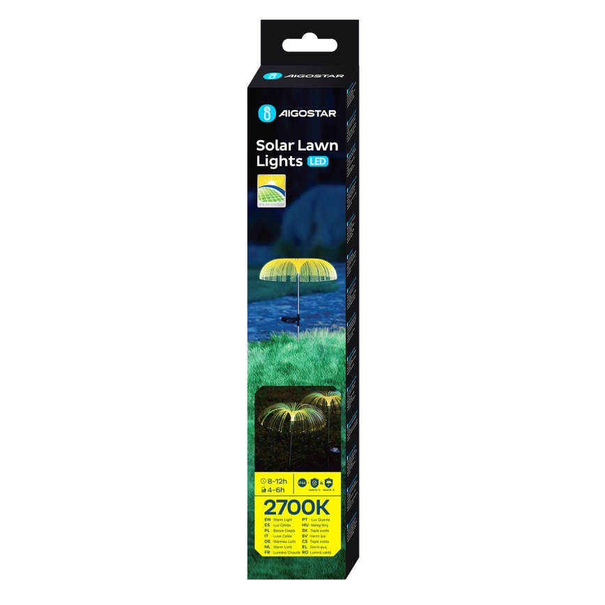 Aigostar - Lampada solare LED decorativa LED/0,03W/1,2V 70cm 300 mAh 2700K IP44