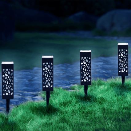 Aigostar - Lampada solare LED LED/0,006W/1,2V 28,5cm nero 100 mAh 6500K  IP44