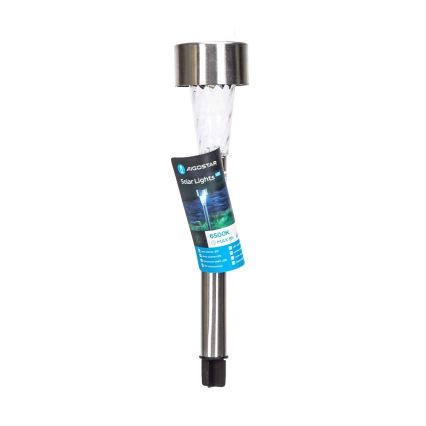 Aigostar - Lampada solare LED LED/0,006W/1,2V 40 mAh 29,5 cm cromo opaco 6500K IP44