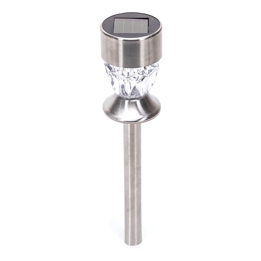 Aigostar - Lampada solare LED LED/0,006W/1,2V 35,5cm cromo opaco 2700K IP44 100 mAh