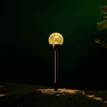 Aigostar - Lampada solare LED LED/0,006W/1,2V 37,8cm cromo opaco 2700K IP44