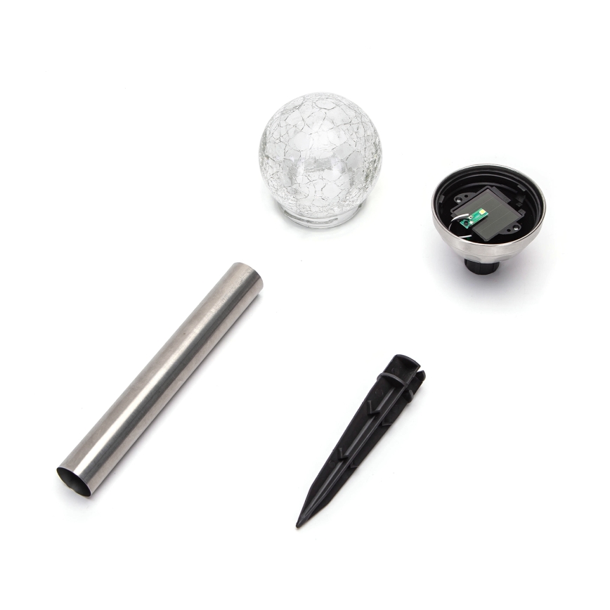 Aigostar - Lampada solare LED LED/0,006W/1,2V 37,8cm cromo opaco 6500K IP44