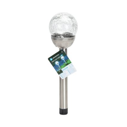 Aigostar - Lampada solare LED LED/0,006W/1,2V 37,8cm cromo opaco 6500K IP44