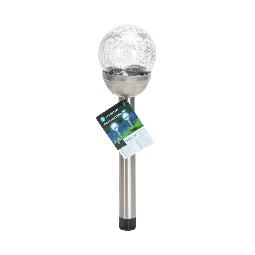 Aigostar - Lampada solare LED LED/0,006W/1,2V 37,8cm cromo opaco 6500K IP44