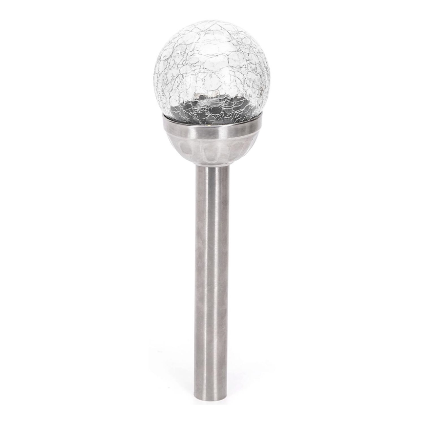 Aigostar - Lampada solare LED LED/0,006W/1,2V 37,8cm cromo opaco 2700K IP44