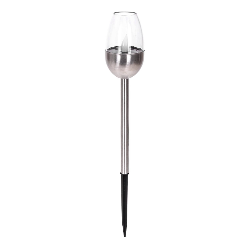 Aigostar - Lampada solare LED LED/0,006W/1,2V 38,2cm cromo opaco 2700K IP44 40 mAh