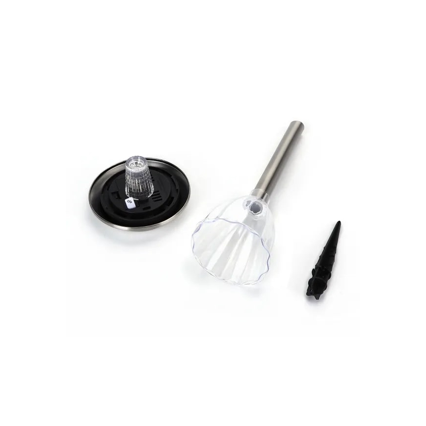 Aigostar - Lampada solare LED LED/0,08W/2V 30,4 cm 200 mAh 6500K IP44 cromo opaco
