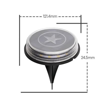 Aigostar - Lampada solare LED LED/0,6W/5,5V 24,5 cm 500 mAh 3200K IP66 nero