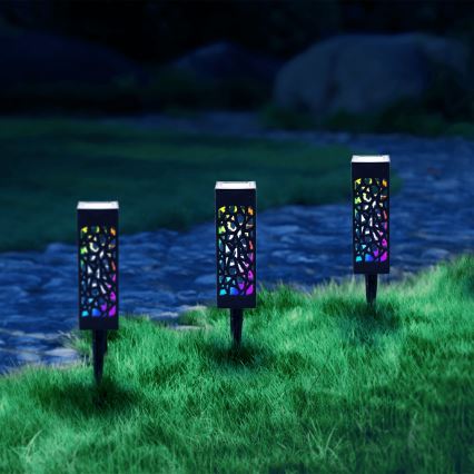 Aigostar - Lampada solare LED RGB LED/0,006W/1,2V 28,5cm nero  IP44