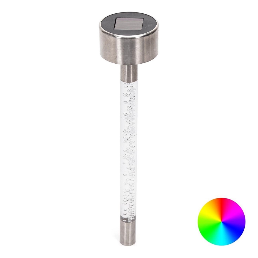 Aigostar - Lampada solare LED RGB LED/0,006W/1,2V 40 mAh 36,7cm cromo opaco IP44