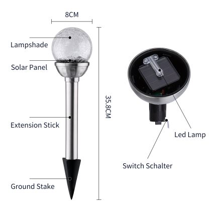 Aigostar - Lampada solare LED RGB LED/0,08W/2V IP44 200 mAh
