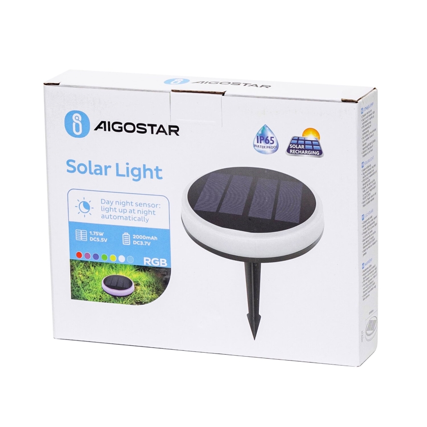 Aigostar - Lampada solare LED RGB LED/0,6W/3,7V IP65