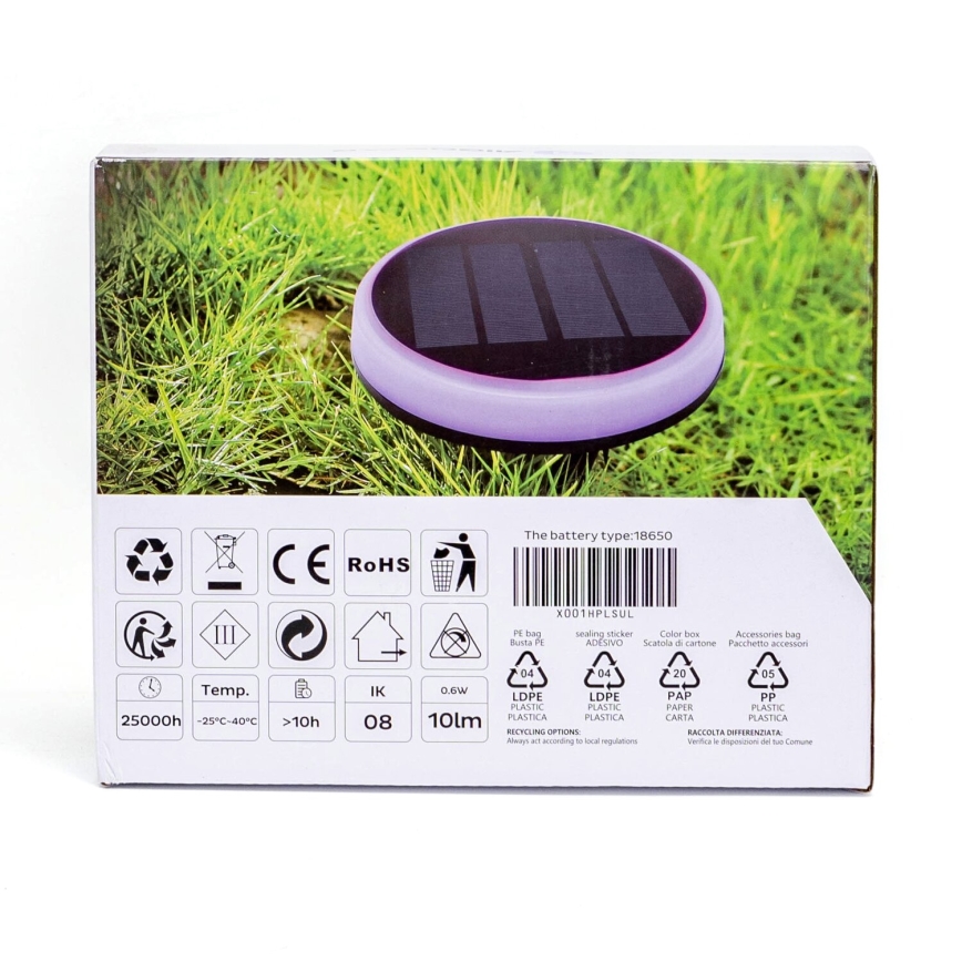 Aigostar - Lampada solare LED RGB LED/0,6W/3,7V IP65