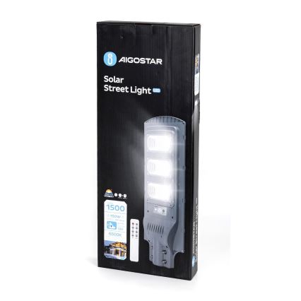 Aigostar - Lampada stradale solare LED con sensore LED/150W/3,2V IP65 6500K + telecomando